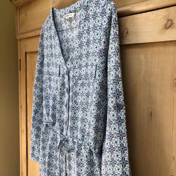 Max Studio Mosaic Blue Printed Drawstring Short Dress Size S - Picture 6 of 11